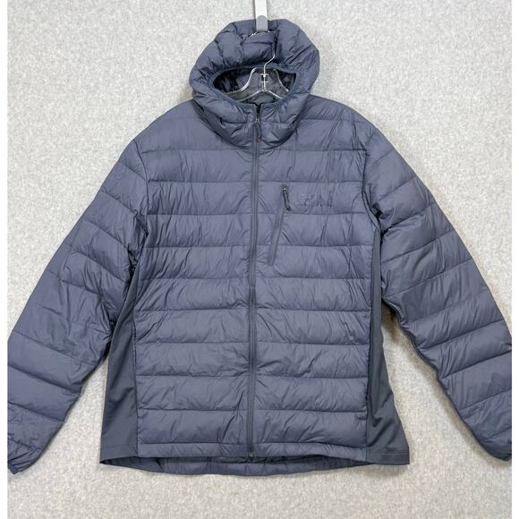 Eddie Bauer Down 550 Puffer Jacket Size XL Hooded Hiking Lightweight Packable - Picture 1 of 16